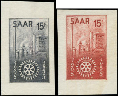 * SARRE - Poste - 340, 2 Essais De Couleurs Gravés Différents Sur Feuillet Gommé Non Dentelé: 15f. Rotary (Michel 358P) - Ungebraucht