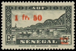 ** SENEGAL - Poste - 189a, Double Surcharge: 1.50f. Sur 15c. Noir - Neufs