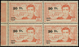 ** SENEGAL - Poste - 196a, Bloc De 4 Bdf, Sans "Sénégal", Gomme Coloniale - Autres & Non Classés