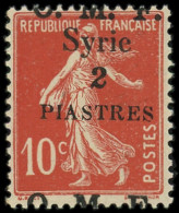 ** SYRIE - Poste - 36, Surcharge à Cheval Verticale: 2pi. Sur 10c. Rouge - Unused Stamps