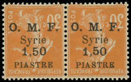 * SYRIE - Poste - 62c, Paire Surcharge Renversée, Signé Patural: 1.50/30c. Orange - Other & Unclassified