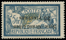 * SYRIE - Poste - 101a, Surcharge Renversée, Signée: 25p. S. 5f. Bleu Et Chamois - Neufs