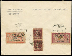 LET SYRIE - Poste Aérienne - 7 En Paire + 8/9, Sur Lettre Du 14/11/21 (légère Oxydation) - Airmail