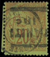 O TAHITI - Poste - 5a, Surcharge Renversée: 10c. Sur 20c. Brique Sur Vert - Used Stamps
