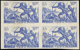 (*) TOGO - Poste - 198, Essai En Bleu, Bloc De 4 Non Dentelé, Bdf: 1.25f. Chasse (Maury 121 A) - Autres & Non Classés