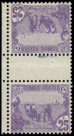 ** TUNISIE - Poste - 72a, Paire Tête-bêche Avec Intervalle: 25c. Violet - Unused Stamps