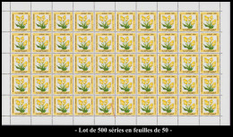 ** TUNISIE - Poste - 1096/99, Lot De 500 Séries En Feuille De 50: Fleurs - Sonstige & Ohne Zuordnung