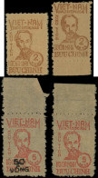 (*) VIETNAM DU NORD - Poste - 60/62, 4 Valeurs (le 60, 2 Types Différents), Signés Calves: Ho Chi Minh - Viêt-Nam