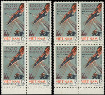 ** VIETNAM DU NORD - Poste - 510 + 526, 2 Blocs De 4, Bdf: 1500 Avions Abattus - Vietnam