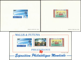 EPL WALLIS & FUTUNA - Poste - 389 + Pa. 166 + Bf. 4, 3 épreuves De Luxe: Philexfrance 89 - Nuevos