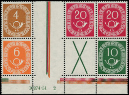 ** ALLEMAGNE BUNDESPOST - Timbres De Carnets - Michel WZ3 + WZ4, Se Tenant Avec Numéro "10274-51", Bdf: Cor De Postes - Autres & Non Classés