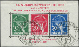 O ALL. BERLIN - Blocs Feuillets - 1, Oblitéré, Cachet Exposition Düsseldorf 24/8/50: Réforme Monétaire - Sonstige & Ohne Zuordnung