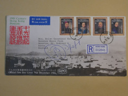 DE1 HONG KONG CHINA  BELLE LETTRE FDC   RECO 1986 A HANTS  U.K ++PORTRAITS +WOMAN +AFFRANCH. INTERESSANT+++ - 1980-1989