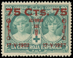 ** ESPAGNE - Poste - 321, Très Frais: 75c. Sur 30c. Vert-bleu - Unused Stamps