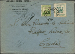 LET ESPAGNE - Locaux - Sevilla Ed. 12 Hi (renversée) + Gavez 674, Enveloppe Recommandée 13/9/36 - Otros & Sin Clasificación