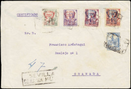 LET ESPAGNE - Locaux - Sevilla Ed. 60 + 62/4, Sur Enveloppe Recommandée Censurée 4/12/36 - Other & Unclassified