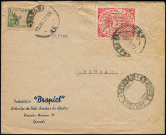 LET ESPAGNE GUERRE CIVILE NATION - Poste - Granada Ed. 211 + Poste 579, Sur Enveloppe 13/7/37: 10c. Rouge - Spanish Civil War Labels