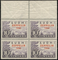 ** FINLANDE - Poste Aérienne - 1, Bloc De 4, Bdf: 10m. Zeppelin 1930 - Sonstige & Ohne Zuordnung