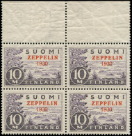 ** FINLANDE - Poste Aérienne - 1, Bloc De 4, Bdf: 10m. Zeppelin 1930 - Autres & Non Classés