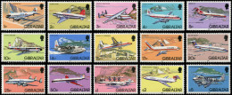 ** GIBRALTAR - Poste - 439/53, Complet 15 Valeurs: Avions - Gibraltar