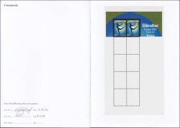 EPA GIBRALTAR - Poste - 1033/34 + 1036, 3 Paires Non Dentelées, Type Non émis (cadre Noir) Sur 3 Bons à Tirer De L'impri - Gibraltar