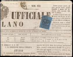 LET ITALIE  PARME - Taxe Journaux - 2, Sur Journal "Gazzeta Ufficiale Milano" Du 15/5/1854, Affranchi En Partance Lombar - Parma