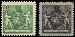 ** LIECHTENSTEIN - Poste - 49A + 51A, Dentelé 12½: 10r. Vert & 15r. Violet - Sonstige & Ohne Zuordnung