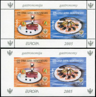 ** MONTENEGRO - Poste - 116/117, 2 Blocs Issus De Carnet, Dentelé Et Non Dentelé: Europa 2005 - Montenegro