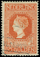 O PAYS BAS - Poste - 93, Signé Brun: 10g. Rouge-orange S. Paille - Usados