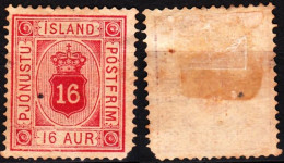 ICELAND / ISLAND Postage Due 1876 Figure In Oval. 16A, Perf 14:13 1/2, MH No Gum - Oficiales