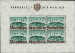 ** SAINT MARIN - Poste - 523, Feuillet Complet De 6: 500l. Europa 1961 (Sas. 23) - Otros & Sin Clasificación