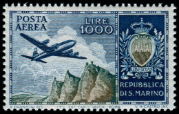 ** SAINT MARIN - Poste Aérienne - 101, 1000l. Bleu Foncé, Brun Et Vert - Airmail