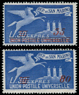 ** SAINT MARIN - Exprès - 19/20, Timbres De 1946 Surchargés - Express Letter Stamps