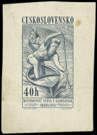 EPA TCHECOSLOVAQUIE - Poste - 943, épreuve En Bleu Foncé, Signée Au Dos: 40h. Canoë - Sonstige & Ohne Zuordnung