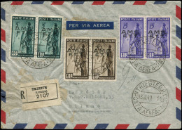 LET TRIESTE ITALIEN - Poste - 39/41, En Paire Sur Lettre Oblitéré 1er Jour: Reconstruction De L'Europe - Poststempel