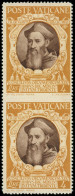 * VATICAN - Poste - 137, Paire Verticale, Non Dentelée Entre (1 Ex **): 4l. Bistre-jaune (Sas 119l) - Ungebraucht