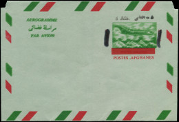 N AFGHANISTAN - Entiers Postaux - Wiegand 9, Aérogramme, Double Erreur, Double Impression Vert (timbre + Bords) + Losang - Afghanistan