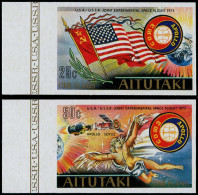 ** AITUTAKI - Poste - 134/35, Non Dentelés Bdf (tirage 150): Coopération Spatiale USA - URSS - Aitutaki