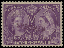 SPE CANADA - Poste - 50, Surcharge Violette "spécimen", Sans Gomme: 2$ Violet 60ème An. Règne - Sonstige & Ohne Zuordnung