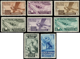 ** COLONIES ITALIENNES - Poste Aérienne - 22/29, Complet 8 Valeurs: Marche Sur Rome (Sas 22/29) - General Issues