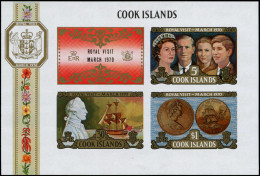 ** COOK - Blocs Feuillets - 7, Non Dentelé (tirage 100): Visite Royale, James Cook - Cook Islands