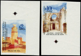 ** DOMINICAINE - Poste - 1309 + 1314, Non Dentelés, Cdf (tirage 200): Monuments St. Domingue - Dominican Republic