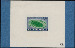 EPA GUATEMALA - Poste Aérienne - 178, épreuve En Violet Et Vert (N "G") Sur Support Carton: 65c. Stade De Football - Guatemala