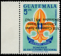 ** GUATEMALA - Poste Aérienne - 391, Surcharge Renversée (tirage 50): 5c. Scouts - Guatemala