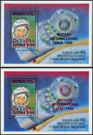 ** GUYANE BRITANNIQUE - Blocs Feuillets - Michel 80, 2 Blocs Surcharge Noire Ou Rouge (non émise): Rotary, Vostok 6 - Guyana (1966-...)