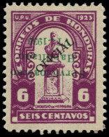 * HONDURAS - Poste Aérienne - 23, Surcharge Verte Renversée (tirage 50), Signé - Honduras