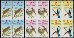 ** HONG KONG - Poste - 300/302, 3 Blocs De 4: Oiseaux - Autres & Non Classés