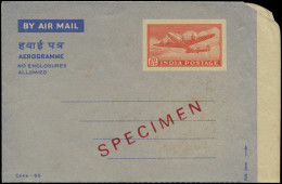 SPE INDE  REPUBLIQUE - Entiers Postaux - Wiegand 18, Aérogramme, Surcharge Rouge "spécimen": 20np. Avion - Aerogramme