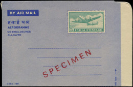 SPE INDE  REPUBLIQUE - Entiers Postaux - Wiegand 22, Aérogramme, Surcharge Rouge "spécimen": 50np Avion - Aérogrammes