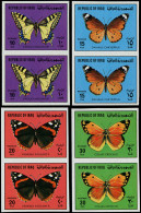 ** IRAK - Poste - 972/75, 4 Paires Verticales Non Dentelées: Papillons (Michel 1066/9) - Iraq